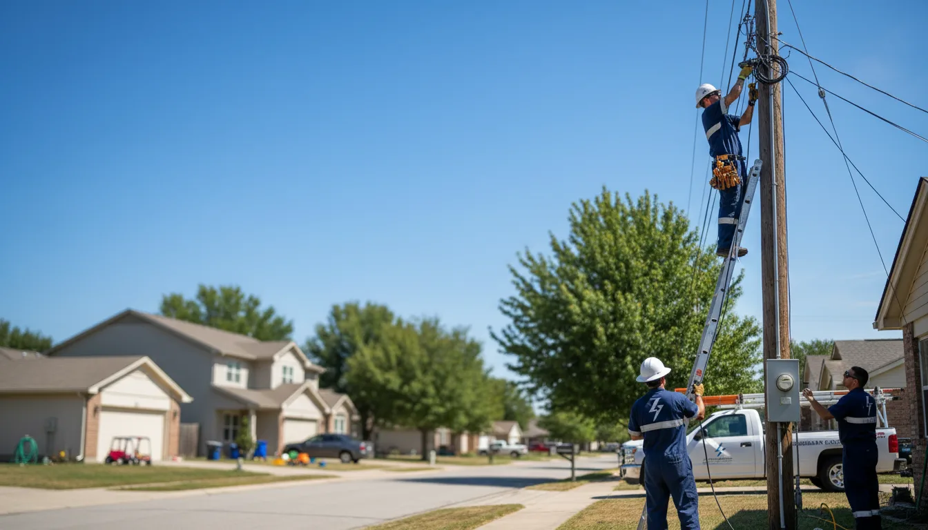Residential electrician providing installation services in Hardenville, MO
